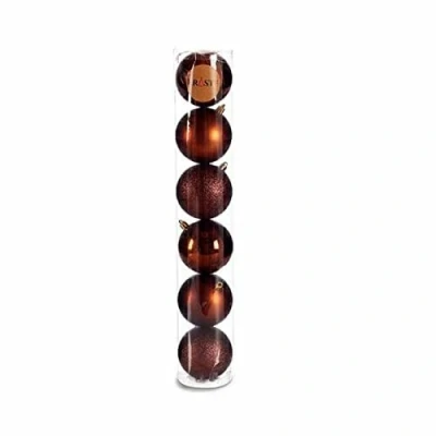 Afbeelding van Set kerstballen Bruin Plastic Ø 8 cm x 47 (24 Stuks)