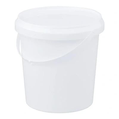 Afbeelding van Emmer met deksel 1 liter rond wit
