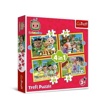 Afbeelding van Trefl Puzzels 4in1 (12, 15, 20, 24)&quot; Cocomelon, ontmoet de personages / Moonbug Cocomelon &quot;