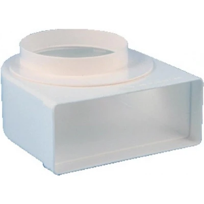 Afbeelding van Nedco ventilatiekanaal overgangshaak 204x60mm 125mm uitwendig kunststof wit (geseald verpakt)