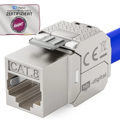 Afbeelding van hb digital CAT 8.1 Keystone Module Jack Patchkabel 8 2000MHz 40Gbs voor CAT7a CAT7 Installatiekabel Connector Afscherming STP RJ45 Netwerk Patchpaneel Ethernet