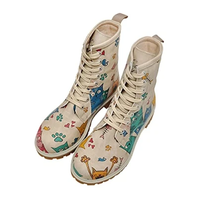 Afbeelding van DOGO Cat Lovers Laarzen, Beige meerkleurig