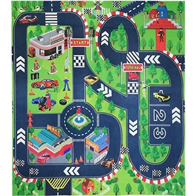 Afbeelding van JTMM Kid Automat, 130 x 100 cm, tapijt voor kinderen, ideaal om met auto&#039;s en speelgoed te spelen
