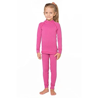 Afbeelding van meteor Thermo ondergoed voor kinderen, 2 delige set skiondergoed met T shirt lange mouwen en onderbroek, jongens meisjes (152 158 cm, roze)