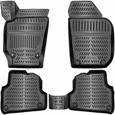 Afbeelding van Elmasline Design 3D rubberen matten voor VW Polo V (6R 6C) 2009 2017, extra hoge rand van 5 cm.