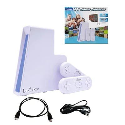 Afbeelding van Lexibook, tv gameconsole met 2 draadloze controllers, 250 games, 32 bits afbeeldingen, aansluiting, JG7440