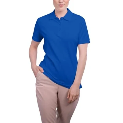 Afbeelding van HRM Luxe stretch dames poloshirt hoogwaardig Materiaal: 95% katoen en 5% elastaan, basic polo tot 40 graden, kleurecht, wasbaar, hoogwaardige duurzame top voor koningsblauw, L, Royal Blauw
