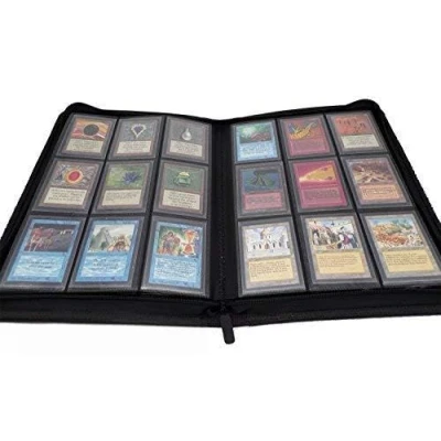 Afbeelding van docsmagic.de Premium Pro Player 9 Pocket Zip Album Black 360 kaartbinder MTG PKM YGO ritssluiting zwart