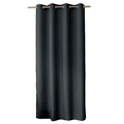 Afbeelding van ED ENJOY HOME Decoratief gordijn met zilverkleurige ogen, 140 x 240 cm, donkergrijs, 100% polyester, satijn, basiscollectie