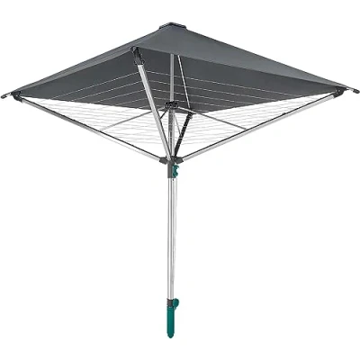 Afbeelding van Leifheit droogmolen Linoprotect 400 met waterdicht dak incl. bodemhuls 40 m drooglengte 4 wasmachineladingen