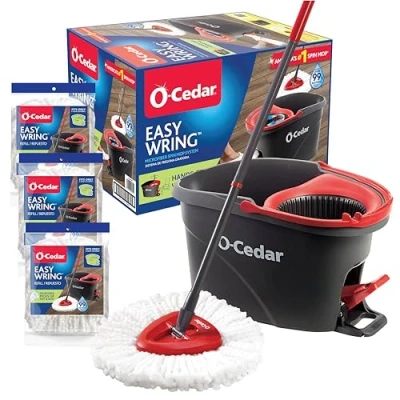 Afbeelding van O Cedar EasyWring System mop en emmer, meerkleurig, 3 extra vullingen