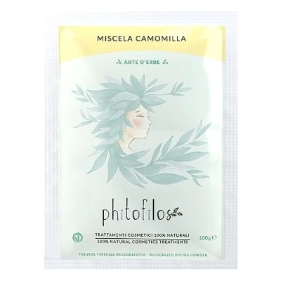 Afbeelding van Phitofilos henna verf poeder GOUDBLOND kleur, kamille mix 100g