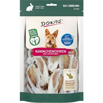 Afbeelding van 3x100g Konijnenoren met Vacht Dokas Hondensnacks
