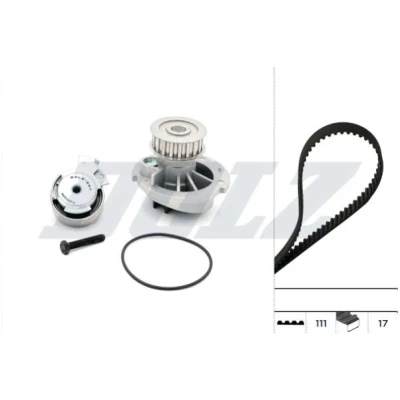 Afbeelding van DOLZ KD024 Waterpomp + Distributieriem Set 111 OPEL: Astra G CC, Saloon, Meriva A