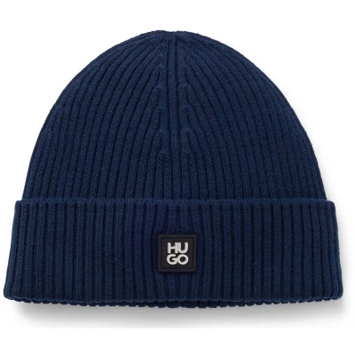 Afbeelding van HUGO dop Xola Beanie Navy donkerblauw