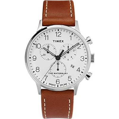 Afbeelding van Timex Classic Chrono TW2T28000 Horloge Leer Bruin Ø 40 mm