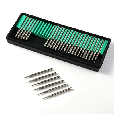 Afbeelding van SENRISE 30 stuks diamantboren met 3 mm schacht voor glas, edelstenen, metaal, rotatiegereedschap