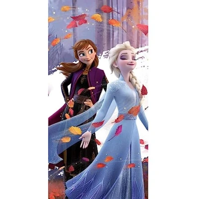 Afbeelding van Disney Frozen Strandlaken Leaves 70 x 140 cm Katoen