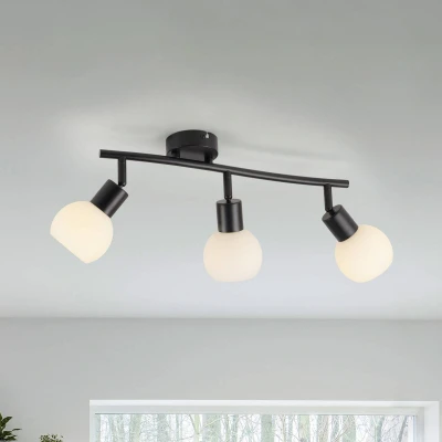 Afbeelding van JUST LIGHT. Loki plafondlamp, 3 lamps, lang, zwart, ijzer
