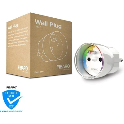 Afbeelding van FIBARO Wall Plug Versie voor België Type E Slimme stekker met energiemeting Werkt Boxx en Z Wave