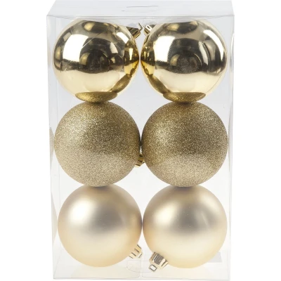 Afbeelding van Cosy @Home Kerstballen Rose goud ø 8 cm 6 Stuks