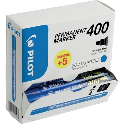Afbeelding van Pilot permanent marker 400, XXL doos met 15 + 5 stuks, blauw