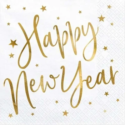 Afbeelding van Partydeco Servetten Happy New Year (20 stuks)