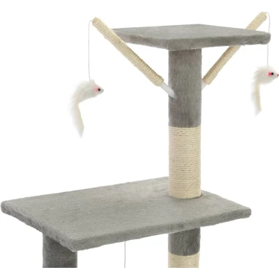 Afbeelding van vidaXL Kattenkrabpaal met sisal krabpalen 138 cm pootafdrukken beige