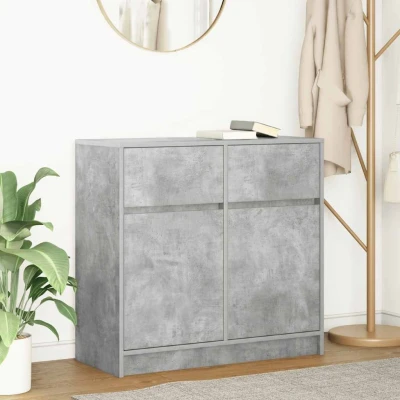 Afbeelding van vidaXL Dressoir met lade 80x34x76 cm spaanplaat betongrijs