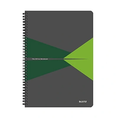 Afbeelding van Leitz 46470055 Office notitieblok met spiraalbinding, geruit, A4, groen