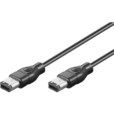 Afbeelding van FireWire 400 kabel met 6 pins connectoren / zwart 4,5 meter