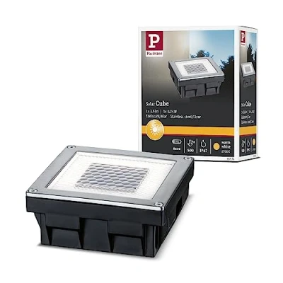 Image de Paulmann Cube Solar LED Spot à Enterrer Extérieur IP67 Stainless Steel/Clear