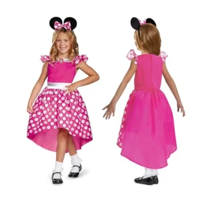 Afbeelding van Vegaoo Klassiek roze kostuum Minnie voor meisjes