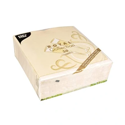 Afbeelding van PAPSTAR 50 servetten Royal Collection 1/4 gevouwen 40 cm x Gold Festive Moments, 86297