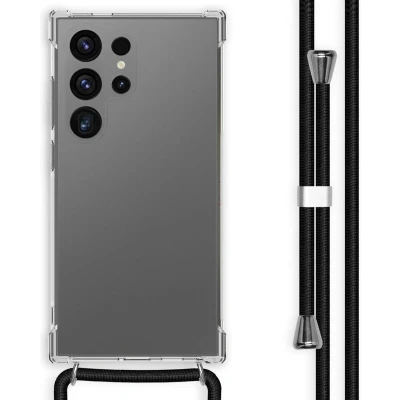 Afbeelding van iMoshion Hoesje Geschikt voor Samsung Galaxy S24 Ultra met koord Backcover Zwart