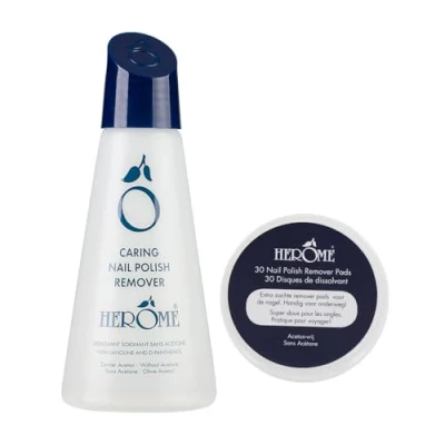 Afbeelding van Herome Caring Nail Polish Remover Duo Nagellak Zonder Aceton 1x &amp; Pads 30
