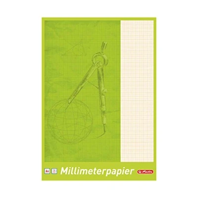 Image de herlitz cahier papier millimétrique, format A4, 80 g/m2, 25 f