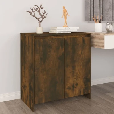 Afbeelding van Dressoir 70x41x75 cm bewerkt hout gerookt eikenkleurig