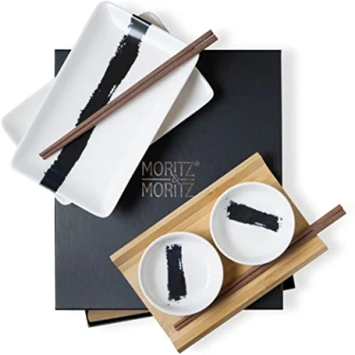 Afbeelding van Moritz &amp; 8 delige sushi set voor 2 personen, met borden, kommen en eetstokjes