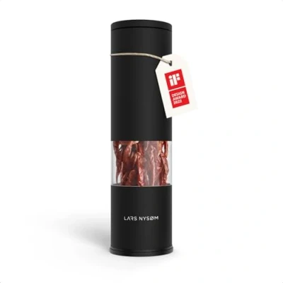 Afbeelding van LARS NYSØM Chilimolen &#039;Lagom&#039; Roestvrij Stalen Snijblad Design Kruidenmolen Onyx Black