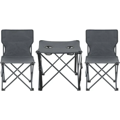 Afbeelding van Tuinset Banzi 3 delig campingset opvouwbaar grijs casa.pro