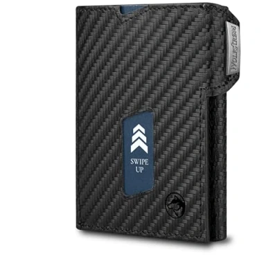 Afbeelding van Wolfstrøm Ludvig Slanke portemonnee met muntvak &quot;Ludvig&quot; I 7 + 1 kaarten mini voor dames en heren kleine creditcardhouder klein, (04) Koolstof,