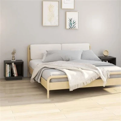 Afbeelding van Nachtkastje 2 St 40X30X40 Cm Massief Grenenhout / Grijs
