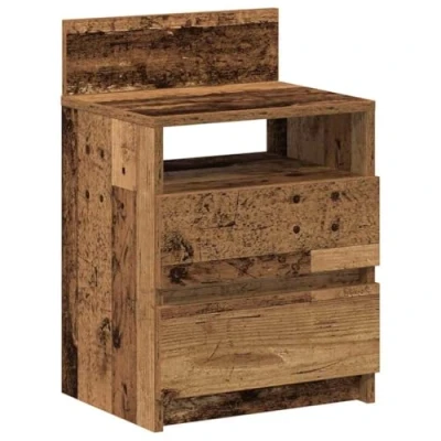 Afbeelding van vidaXL Nachtkastje met 2 lades 40x33x60 cm oud houtkleurig