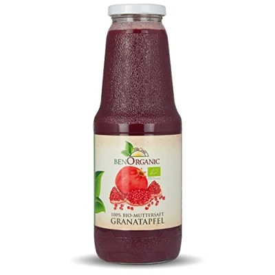 Afbeelding van BenOrganic 12 x 1 liter biologisch granaatappelsap, 100% moederschapssap uit gecontroleerde biologische teelt, direct sap, natuurlijke terreur