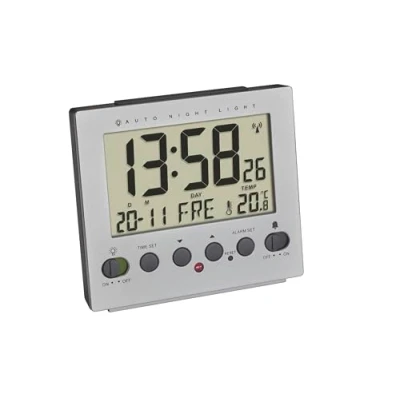 Afbeelding van TFA Dostmann 60.2561.55 Wekker Zendergestuurd Zilver Alarmtijden 1