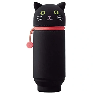 Afbeelding van LIHIT LAB. PuniLabo A7714 3 stapenetui, motief zwarte kat, 6,9 x 20,3 cm