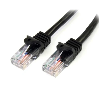 Image de StarTech.com Câble réseau Cat5e UTP sans crochet de 1 m Cordon Ethernet RJ45 anti accroc patch M/M noir raccordement RJ 45 (M) pour CAT 5e
