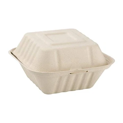 Afbeelding van Fiesta Compostable composteerbare bagasse hamburgerdoosjes 152mm (500 stuks)
