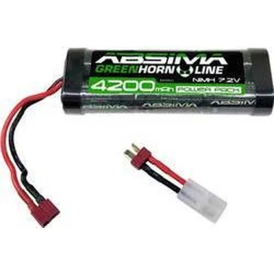 Afbeelding van Absima NiMH accupack 7.2 V 4200 mAh Aantal cellen: 6 Hardcase T bussen, Tamiya bus